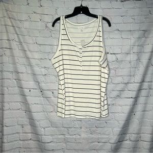 NWT Ivory and black striped tank - size 3X